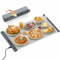 Electric Warming Tray, Fast Heating Silicone Warming Mat for Food with 8 Level Temperature, Food Warmers Mat for Buffets Parties,Grey