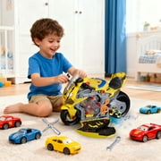 Yellow Motorcycle Repair Model Kit - 11 Scale
