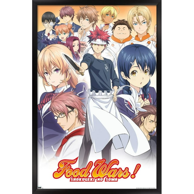 Food Wars! - Group 24.25 in x 35.75 in Framed Poster, by Trends International