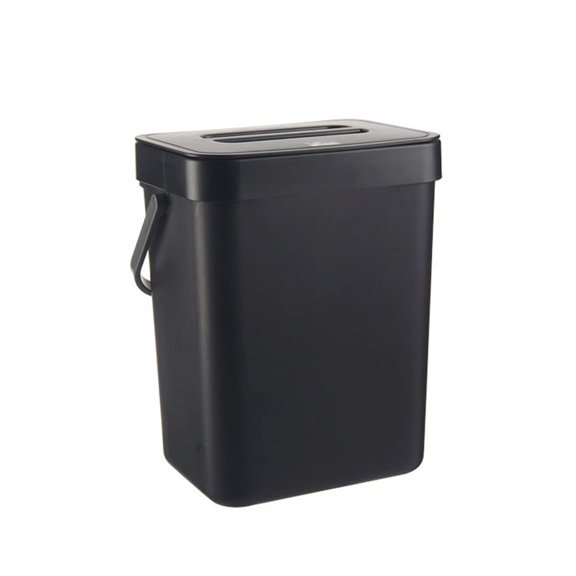 Food Waste Basket Bin, Kitchen Compost Bin, Hanging Trash Can with Lid, Small Countertop Compost Bin with Lid, Food Scrap Container, Wall Mounted Garbage Can, 3L 0.8 Gallon (B)
