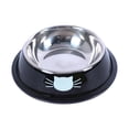 thumbnail image 1 of Food and Water Bowls for Cats, Stainless Steel Cat Bowls, 6X2.5 in Rubber Grip, Solid Black Finish, Feline Daily Use, Dry Wet Meals, Hydration Holding, 1 Pc, 1 of 6