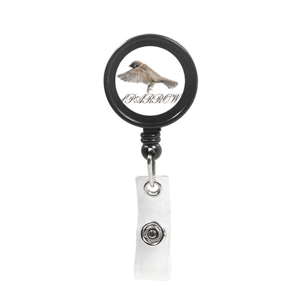 Food Wings Sparrows Birds Retractable Keychain Badge Holder ID Badge