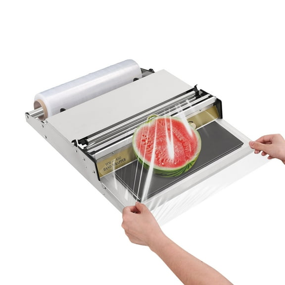 Food Wrapping Machine, Film Wrapper Hand Wrapping Machine, Cling Film Food Packaging Machine for Fruits Vegetables Meats Seafood