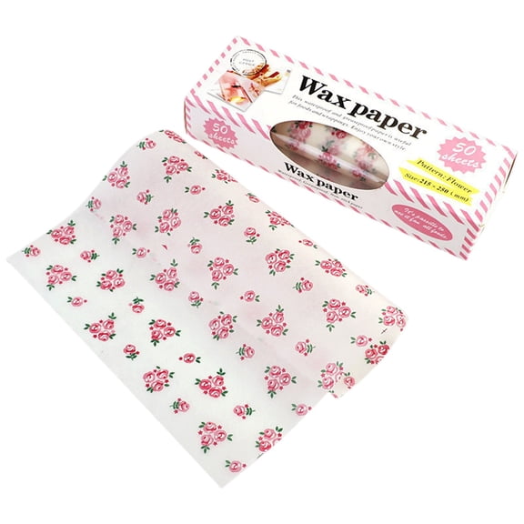 Food Wrapping Paper 50 Sheets - Non-Stick Parchment Liners for Baking | Disposable Burger & Sandwich Packaging with Party Patterns | Waterproof Kitchen Craft Paper for Cookies, Hot Dogs