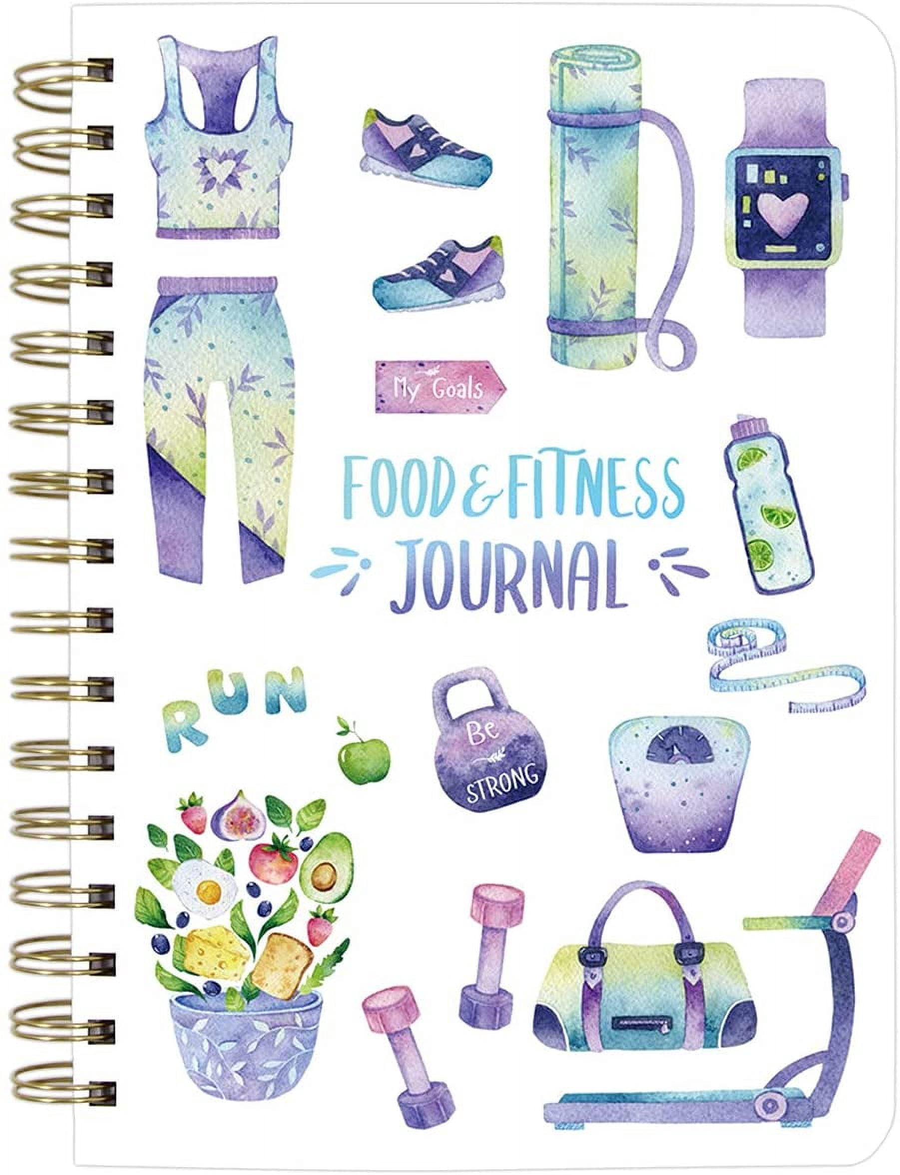 Food and Fitness Meal Workout Journal Diary Wellness Log Notebook ...