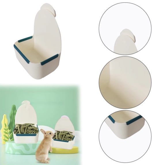 Food and Water Bowl Cage Feeder for Rabbits Dish Feeder Removable Hanging Spill Proof Anti Bite for Rabbit, Guinea Pig, Chinchilla, Hamster, Ferret