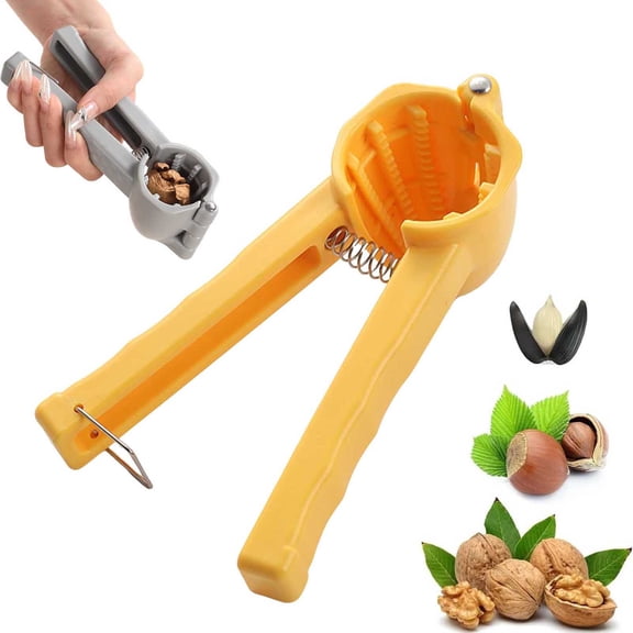 Food for Kitchen Multifunctional Sunflower Tool Portable Nut Opener and Sheller for All Kinds of and, 6.69×1.97 inch, Yellow