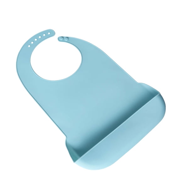 Food-grade Silicone Adult Bib Waterproof Burp Cloth with Catcher Part Solid Elderly Feeding Apron