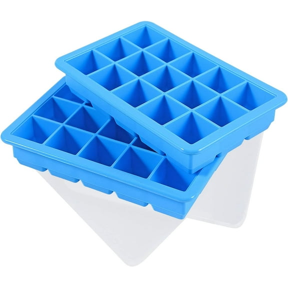 Food-grade Silicone Ice Cube Tray with Lid and Storage Bin for Freezer, Easy-Release 2*36 Small Nugget Ice Tray with Spill-Proof Cover&Bucket, Flexible Ice Cube Molds with Ice Container, Scoop Cover