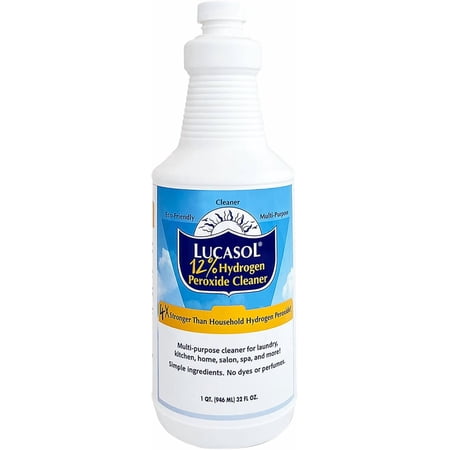Food-grade hydrogen peroxide 12% concentration, multi-purpose cleaner and bleach alternative - 1 quart (32 ounces)