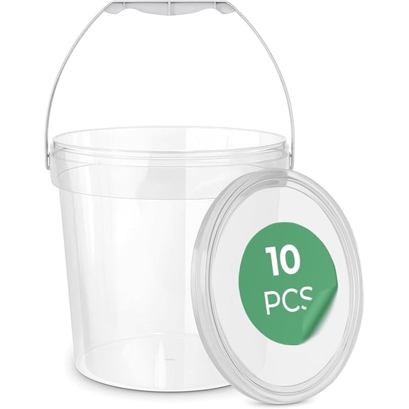 Food-grade round plastic bucket - 0.5-gallon food storage container with lid, perfect for holding ice cream, soup, and pre-made meals - multiple packs
