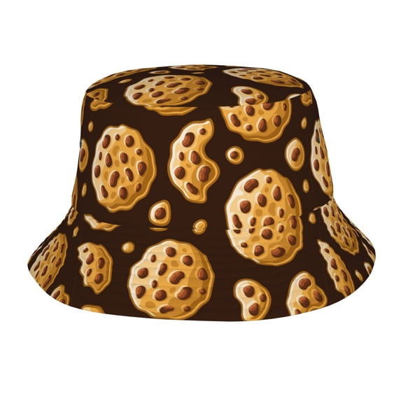 Food of Cookie Pattern Bucket Hat Foldable Fisherman Outdoor Summer Camping Travel Hiking Caps for Men Women