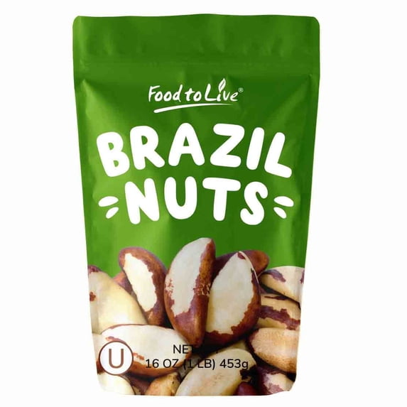 Food to Live Brazil Nuts, 1 Pound - Vegan