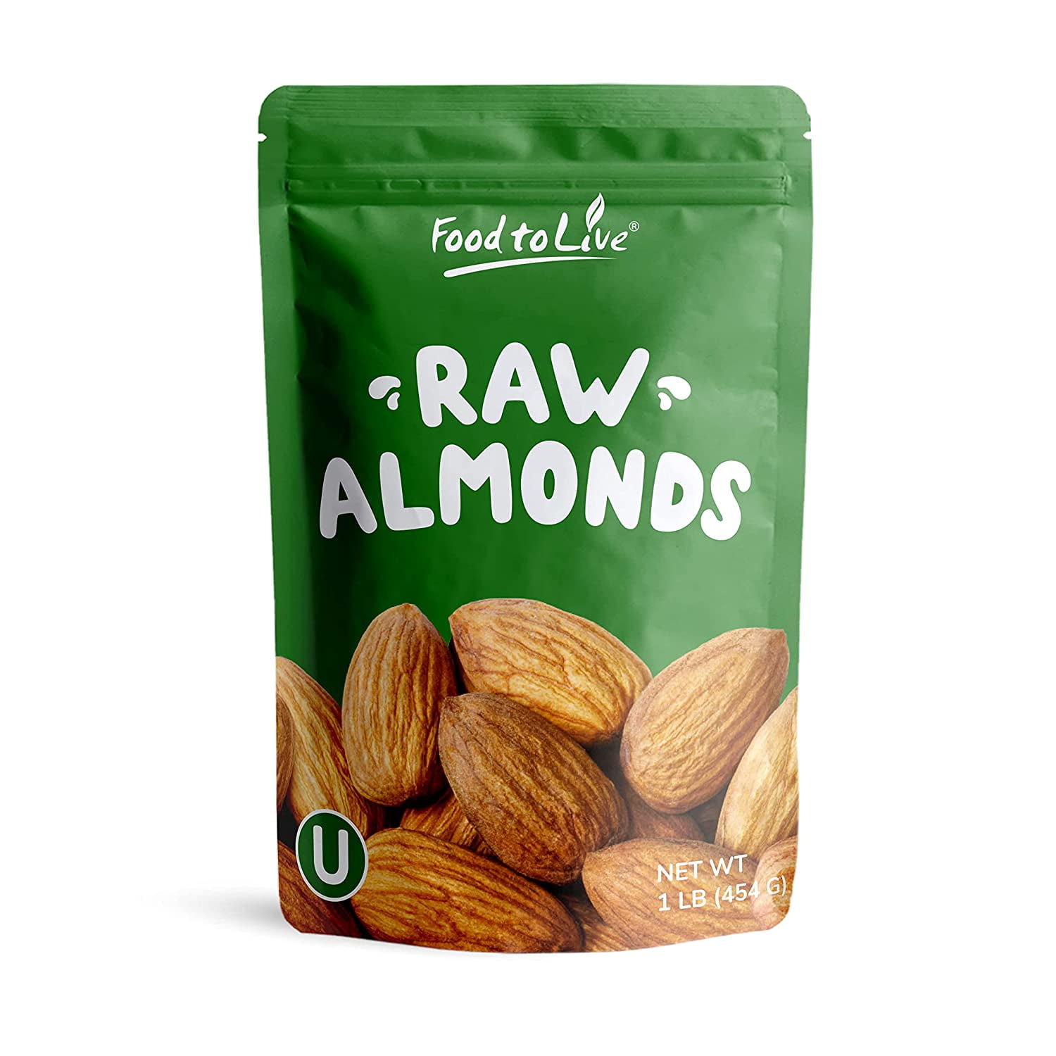 Food to Live, California Almonds, 0.5 Pounds, Raw
