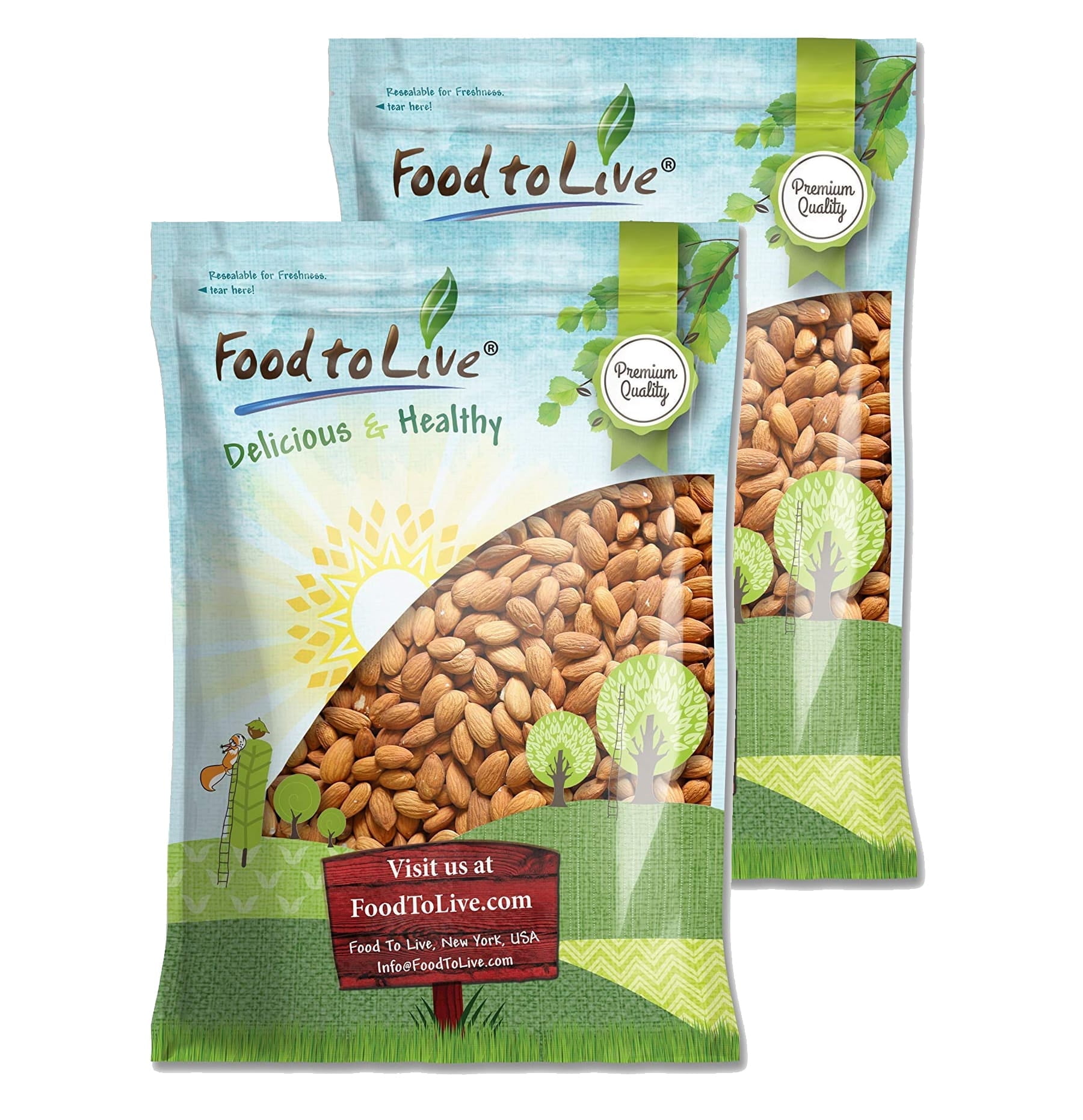 Food to Live, California Almonds, 15 Pounds, Raw