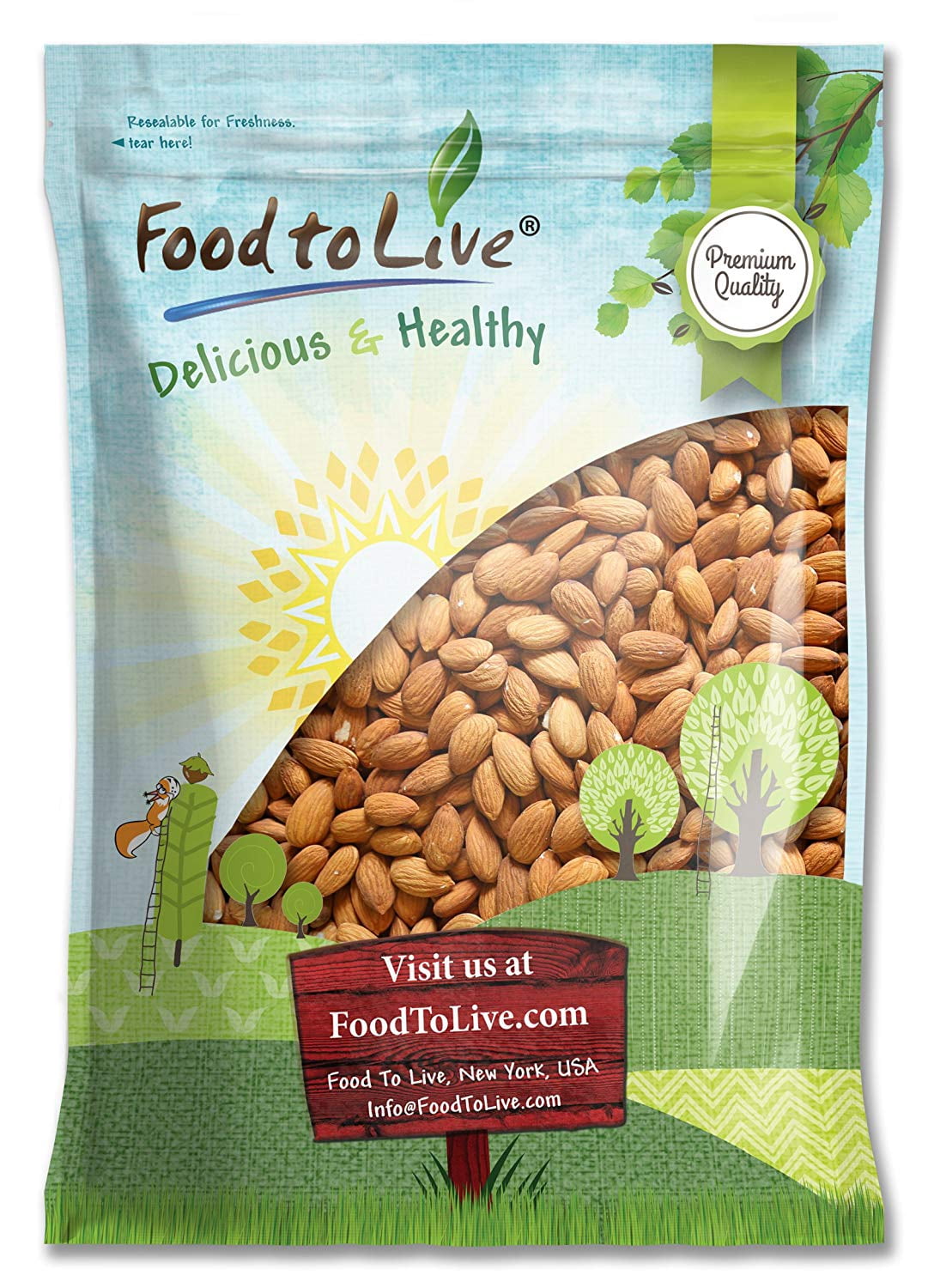 Food to Live, California Almonds, 8 Pounds, Kosher