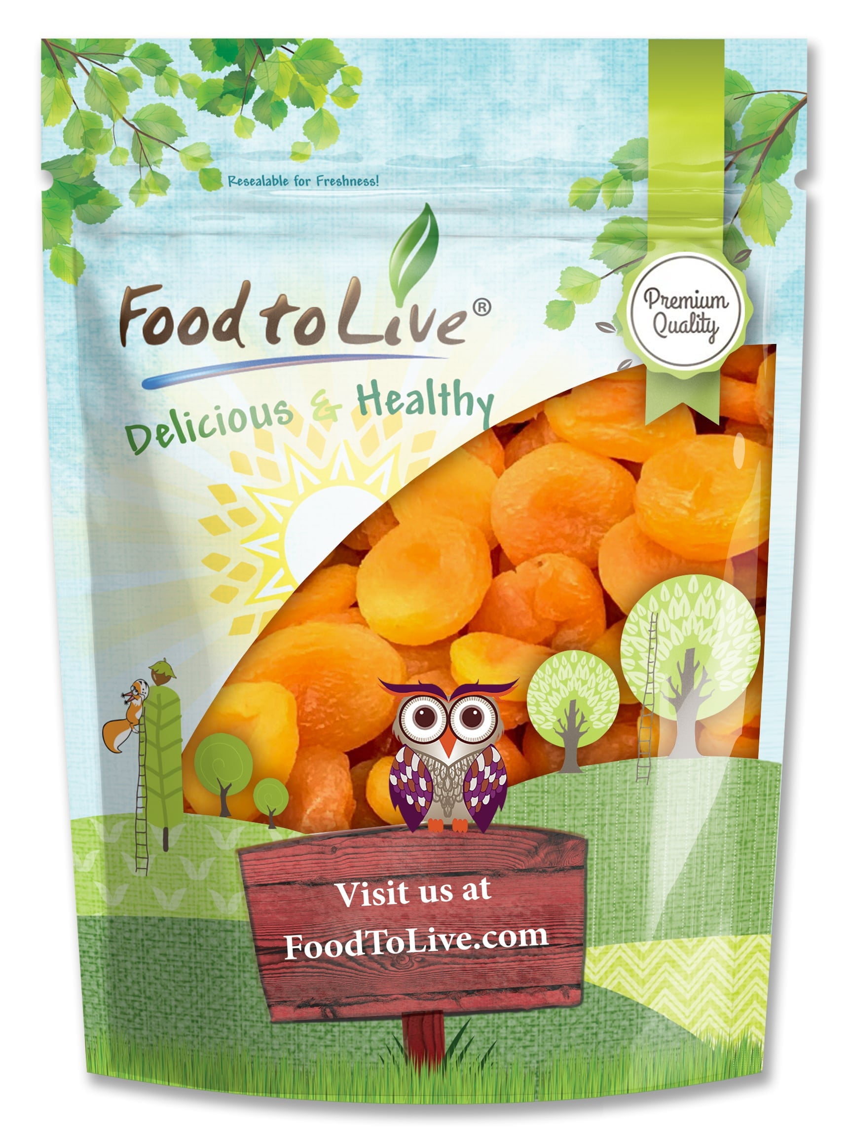 Food to Live, Dried Apricots, 2 Pounds — Kosher, Raw