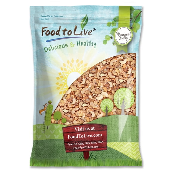 Food to Live Dry Roasted Cashew Halves and Pieces, 8 Pounds Unsalted,Oven Roasted,Kosher