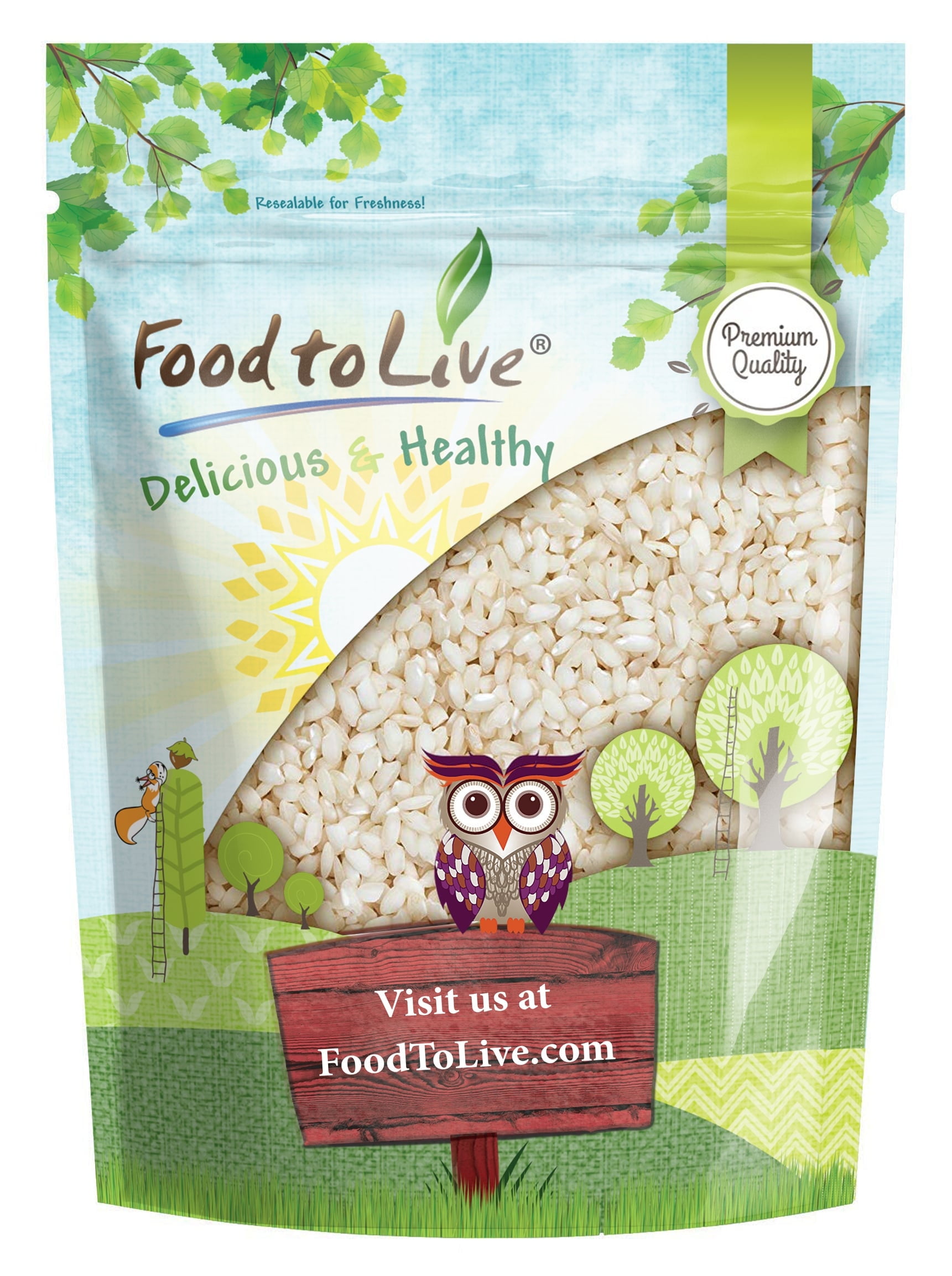 Food to Live Italian Arborio White Rice, 3 Pounds  Short-Grain White Rice Variety, Superfino, Vegan, Bulk