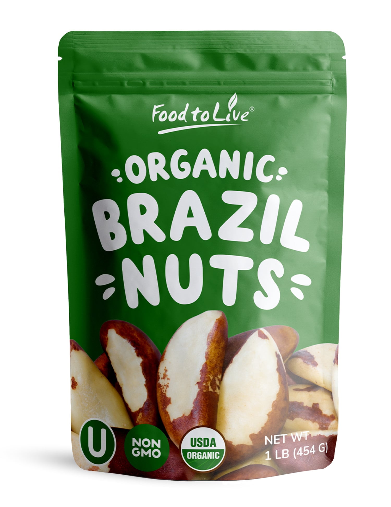 Food to Live, Organic Brazil Nuts, 1 Pound, Kosher