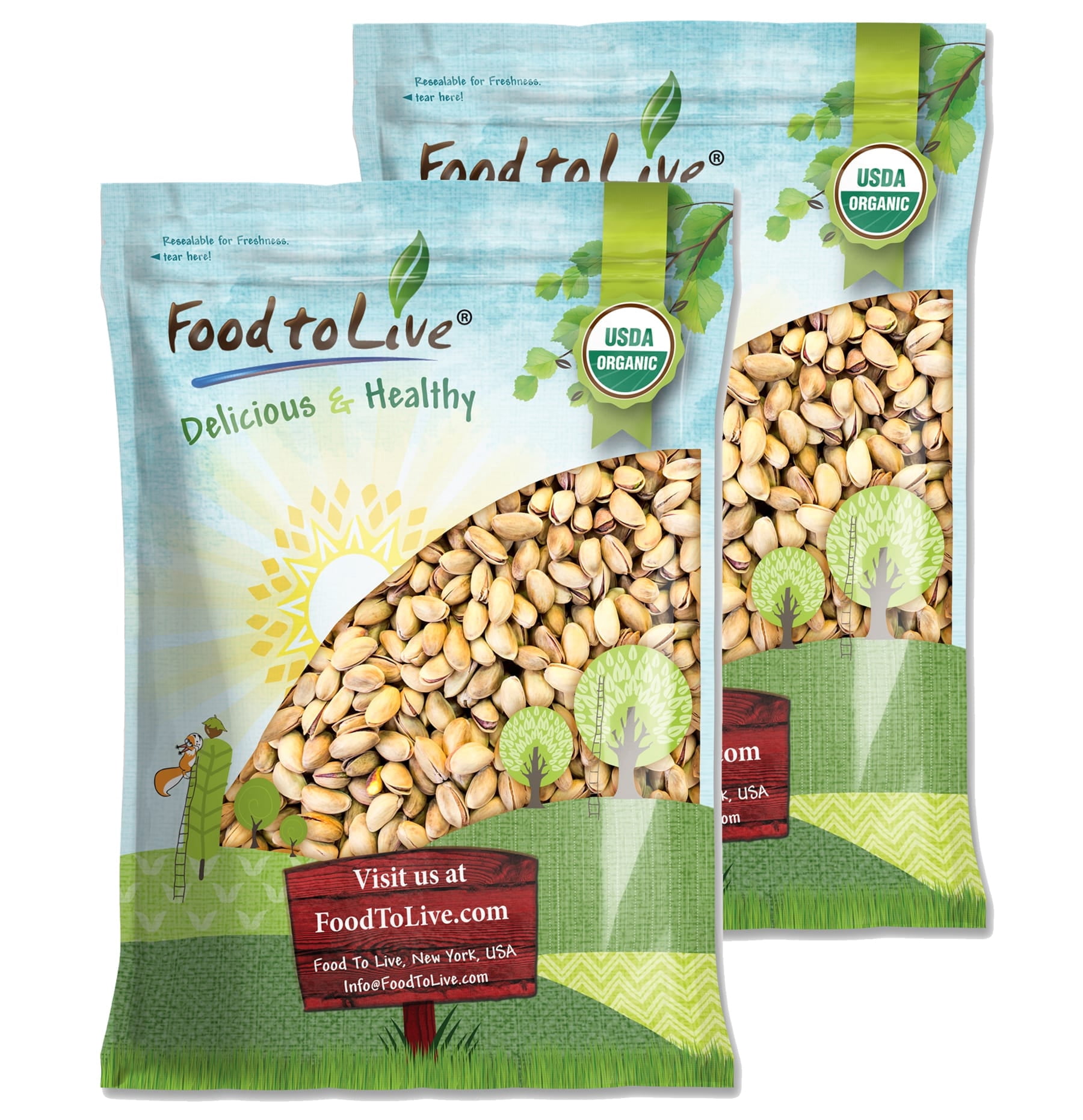 Food to Live Organic California Pistachios (In Shell, Roasted and Salted, Non-GMO, Bulk) (10 Pounds)