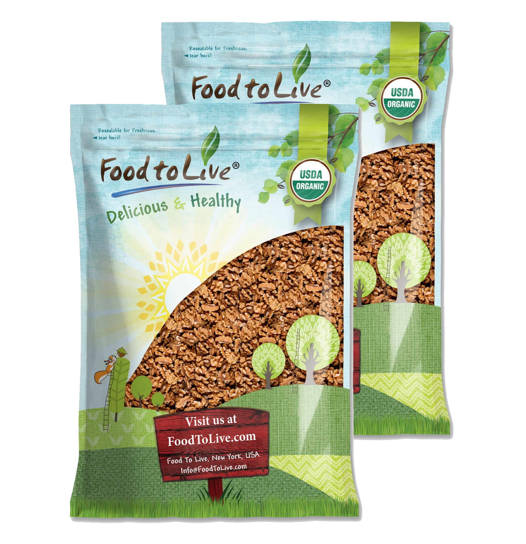 Food to Live, Organic California Walnuts, 10 Pounds, Raw