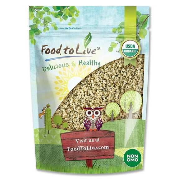 Food to Live Organic Hemp Seeds, 4 Ounces – Non-GMO Raw Hearts, Hulled, Shelled, Kosher