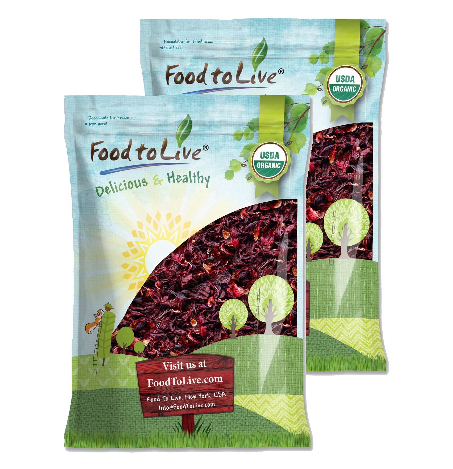 Food to Live Organic Hibiscus Flowers, 3 Pounds – Whole Petals. Great for Herbal Tea. Non-GMO. Caffeine-free. Good Source of Vitamin C. Bulk. Kosher
