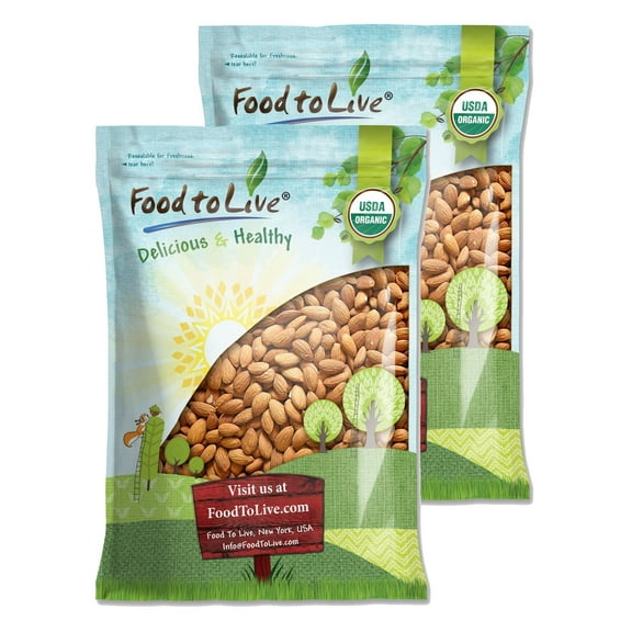 Organic Imported Raw Almonds, 18 Pounds - Non-GMO, Kosher, No Shell, Whole, Unpasteurized, Unsalted, Raw, Vegan - by Food to Live