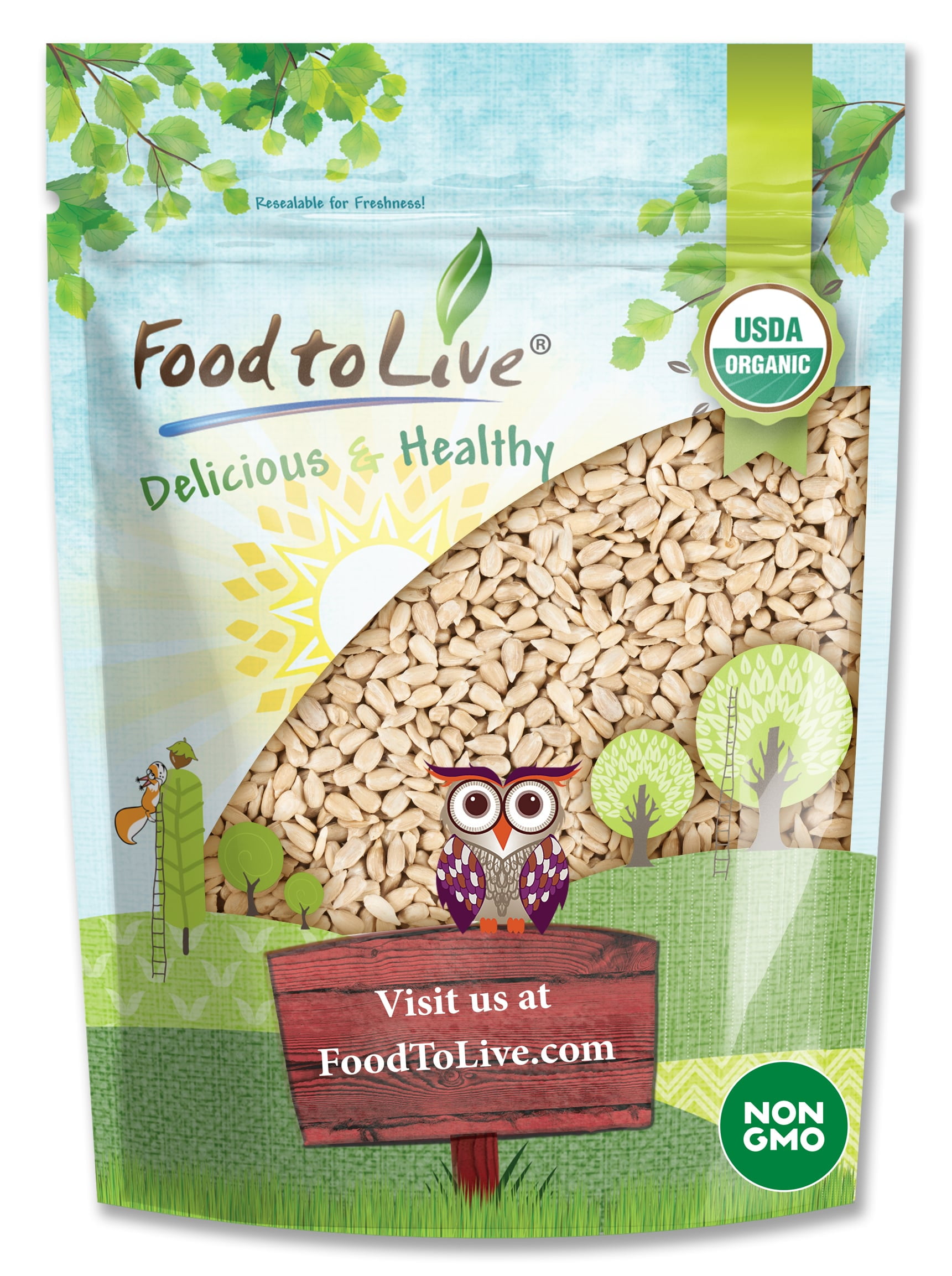 Food to Live, Organic Raw Sunflower Seeds, 1 Pound, NonGMO, Vegan