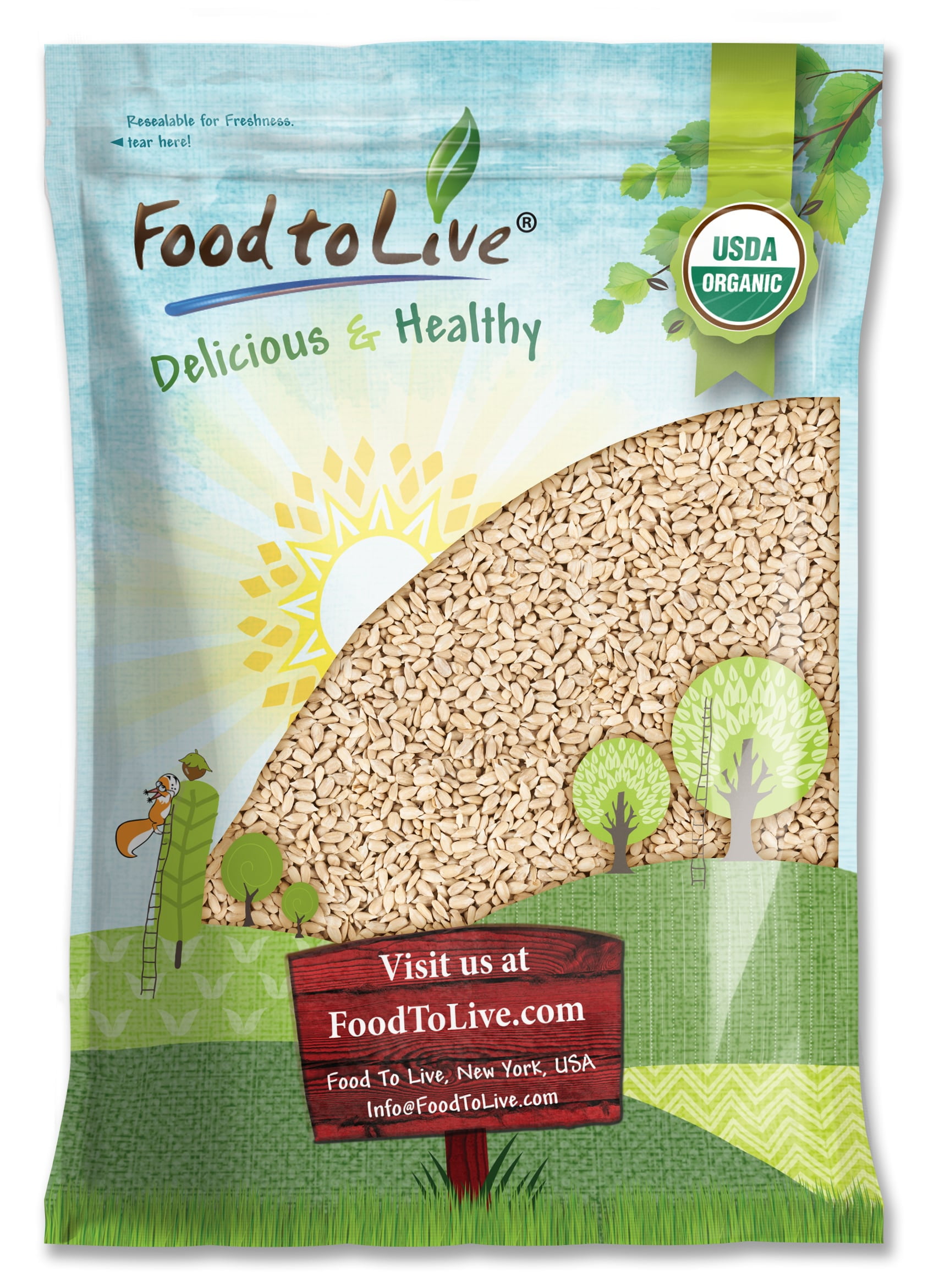Food to Live, Organic Raw Sunflower Seeds, 8 Pounds, Non-GMO, Raw, Kosher
