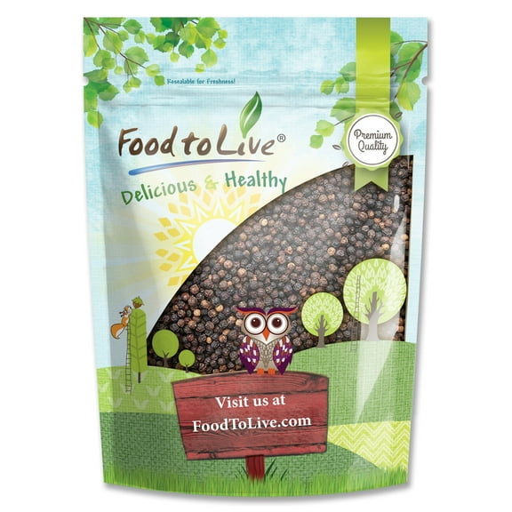 Food to Live, Whole Black Pepper, 0.5 Pounds, Kosher, Vegan