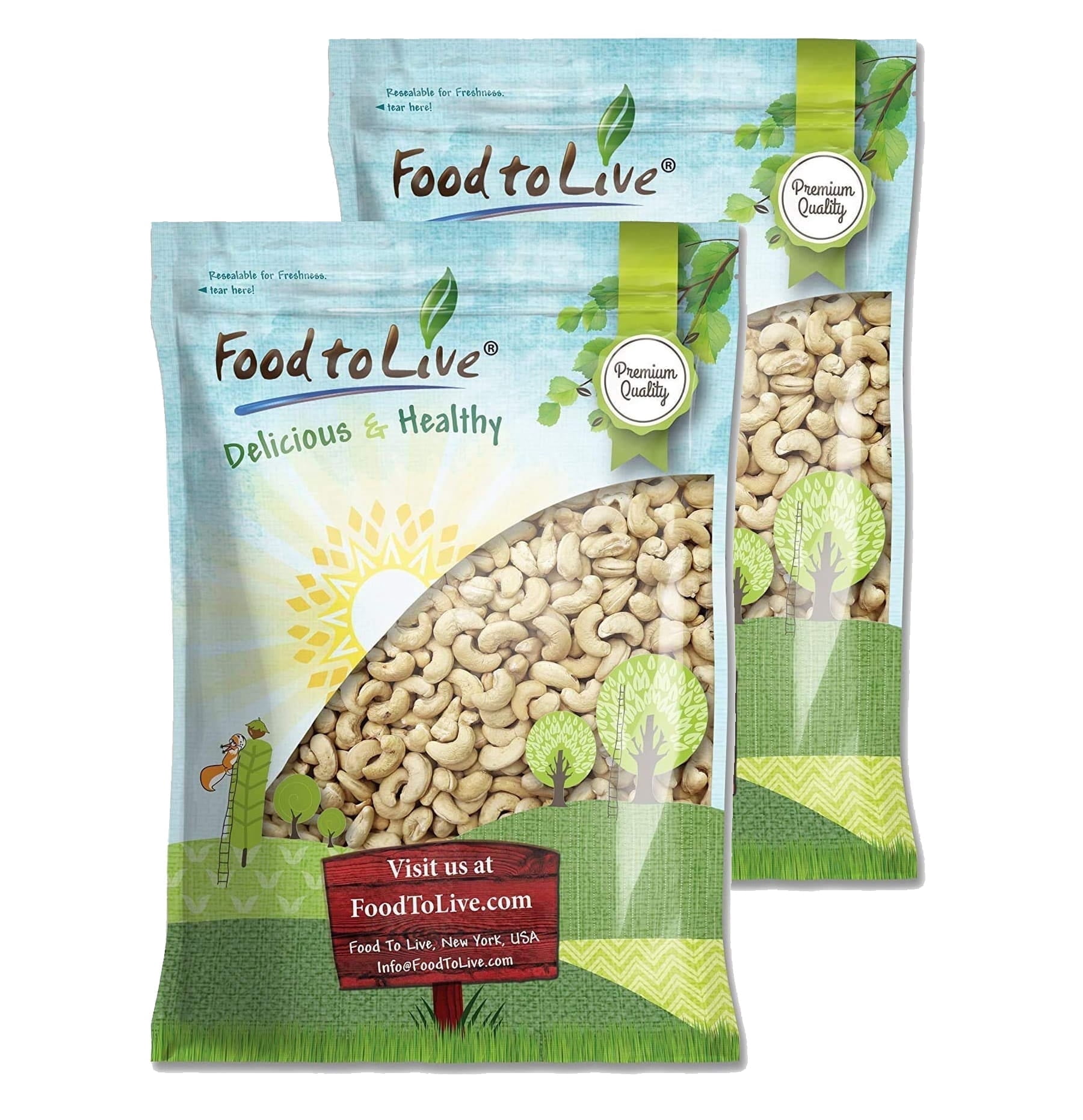 Food to Live, Whole Cashews W320,  16 Pounds, Raw