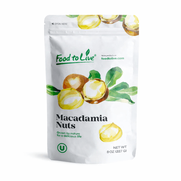 Food to Live, Whole Macadamia Nuts, 0.5 Pounds - Kosher
