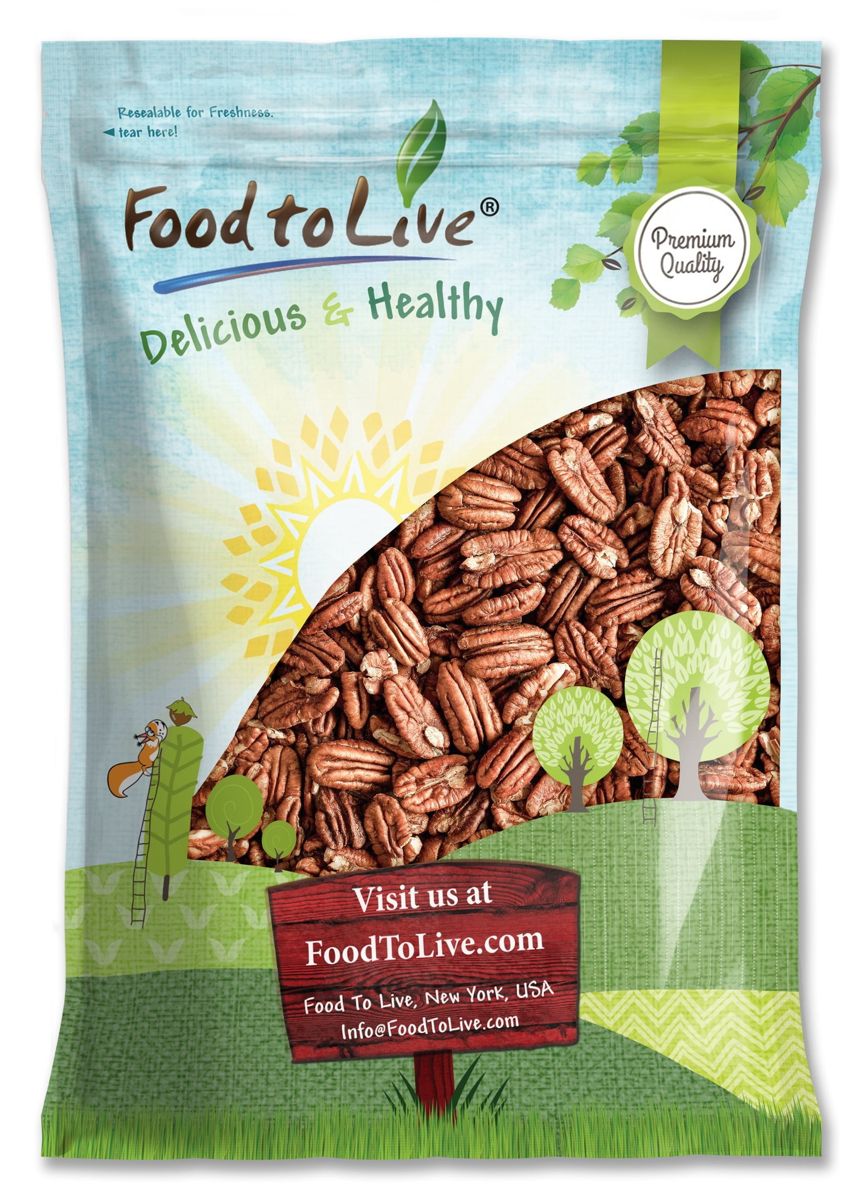 Food to Live Whole Pecans, 6 Pounds, Non-GMO Verified, Raw, Shelled