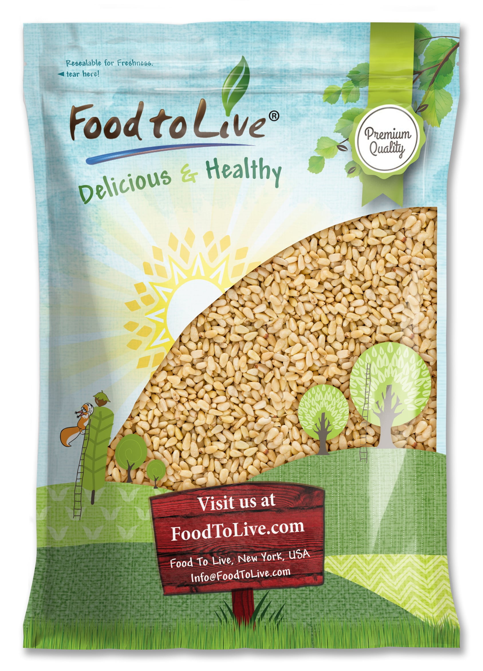 Food to Live Whole Pine Nuts, 8 Pounds, Non-GMO Verified, Raw Pignolias