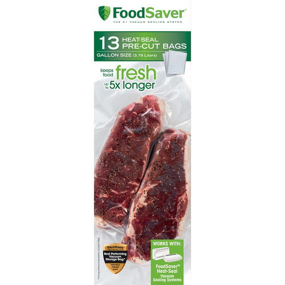 FoodSaver Gallon Sized Pre-Cut Vacuum Seal Bags, 11 x 14, 28 Count 