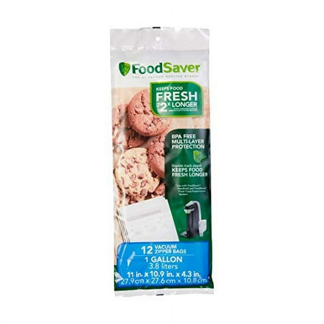 FoodSaver 1Gallon Vacuum Zipper Bags, 12 Count, Multi