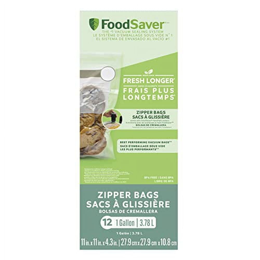 FoodSaver 1Gallon Vacuum Zipper Bags, 12 Count, Multi