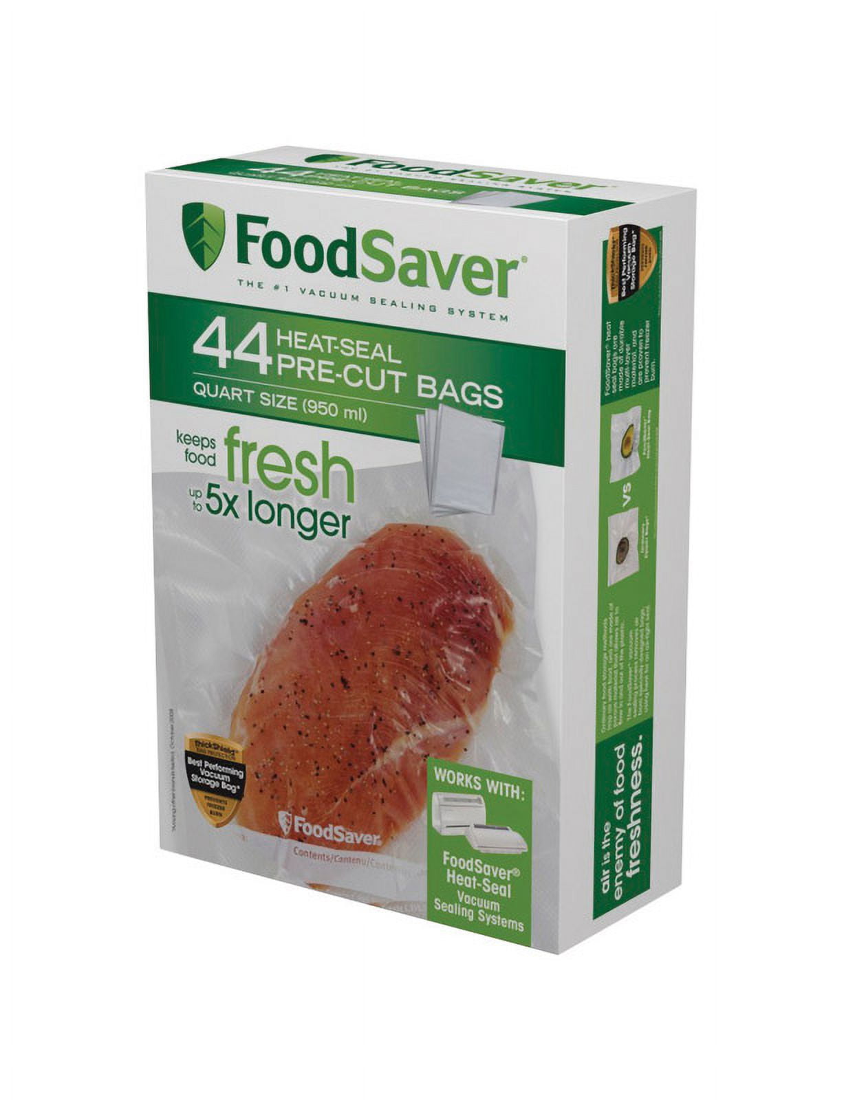 FoodSaver 1-Quart Vacuum Seal Bags, 44 Count, Clear