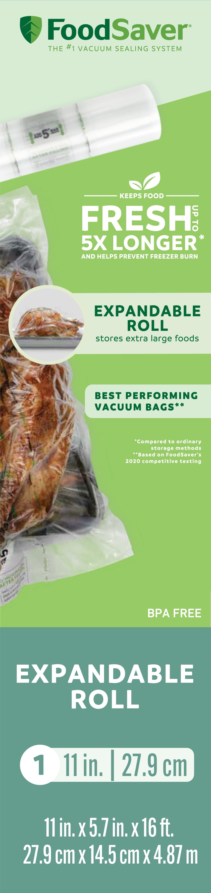 Mesliese Vacuum Sealer Bag Rolls 11''x 16' 6 Rolls