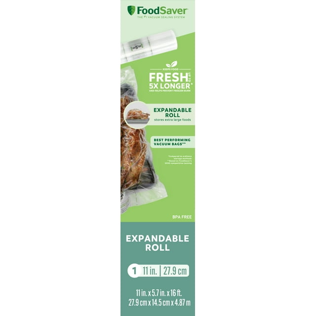 FoodSaver 11" x 16' Expandable HeatSeal Roll, Extra Large