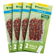 FoodSaver 8 Pack Vacuum Sealer Rolls, 11"x12.5' Rolls, Custom Size Freezer Bags