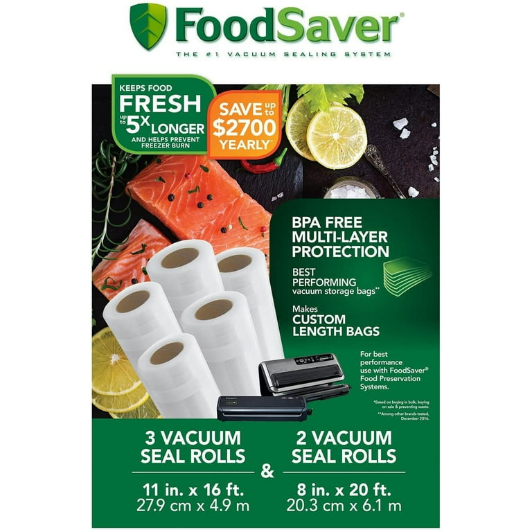 FoodSaver BPA-Free Vacuum Seal Rolls 8 and 11 Multipack