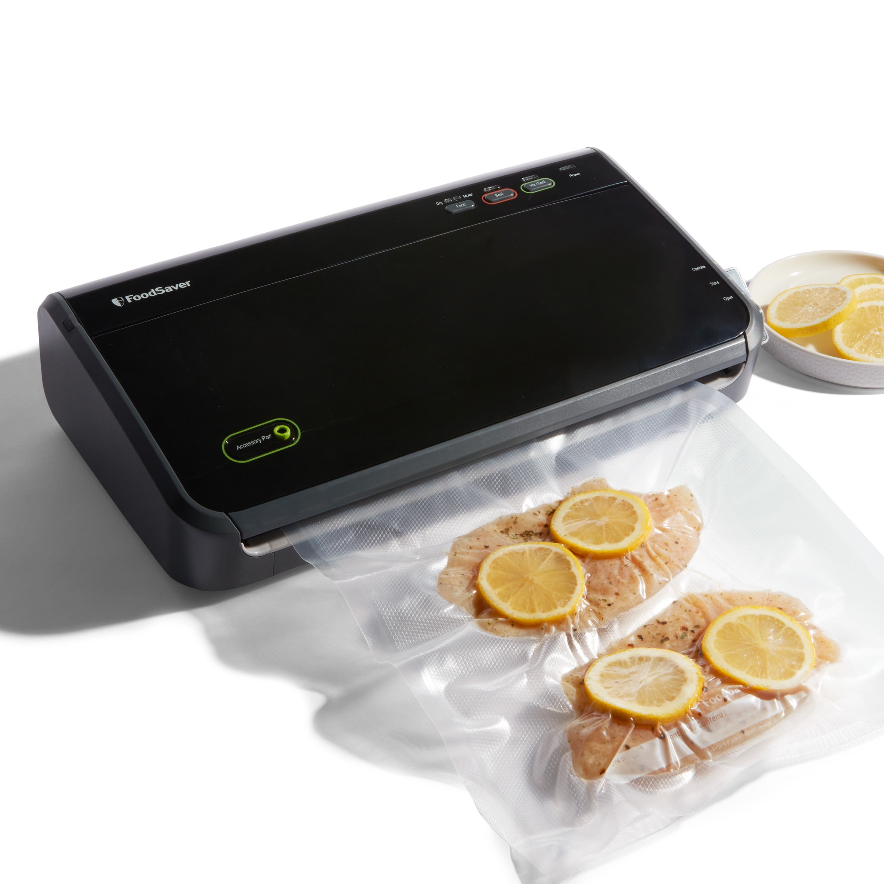 Black Compact Manual Vacuum Sealing System for Food Preservation