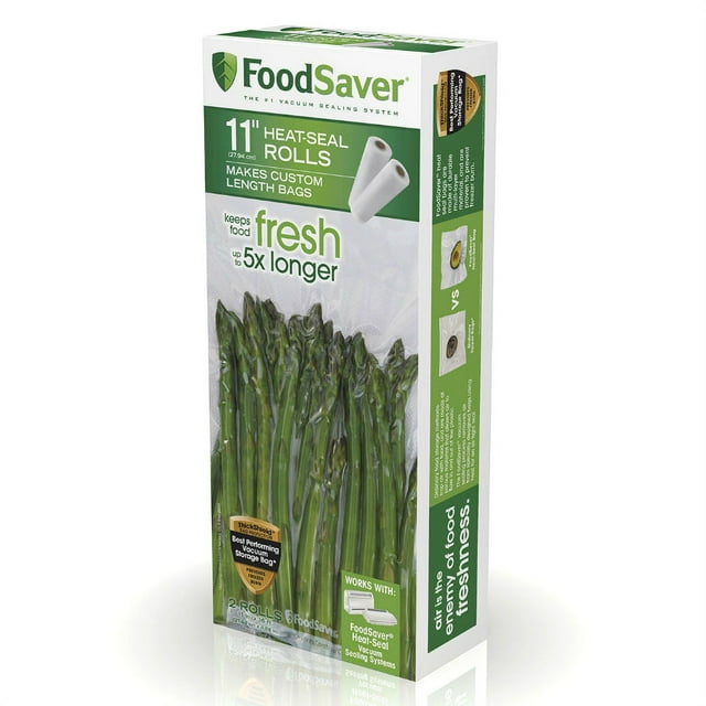 FoodSaver FSFSBF0626NP MicrowaveSafe VacuumSeal Roll, 11" x 16', 2