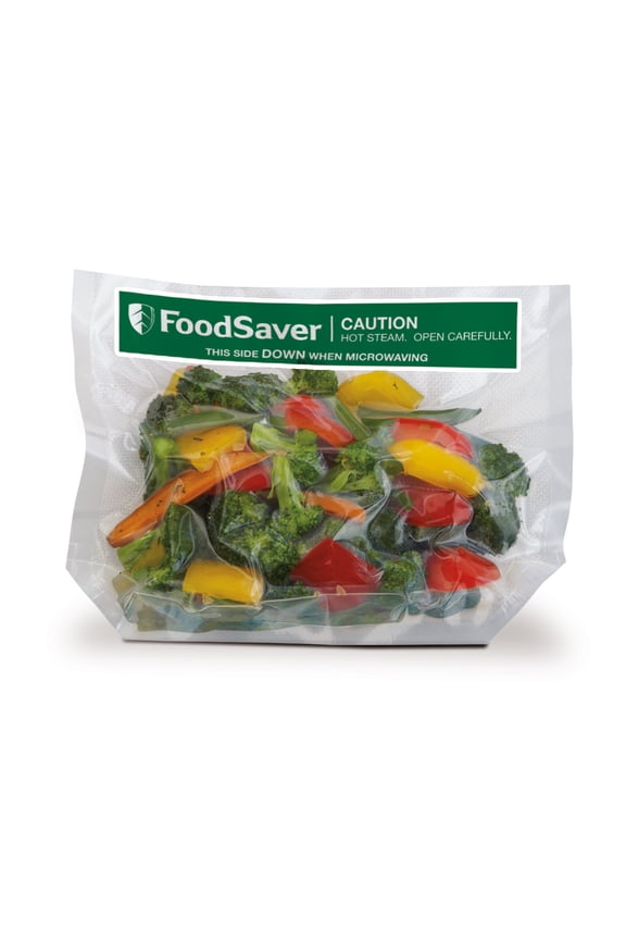 Freeze 'N Steam Microwave Quart Vacuum-Seal Cooking Bags,16 Count, Clear