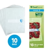 FoodSaver Gallon Vacuum Seal Bags, 10 Count Pre-Cut BPA-Free Freezer Bags, Align to Seal & Tear to Open for Food Freezer, Sous Vide, and Meal Prep