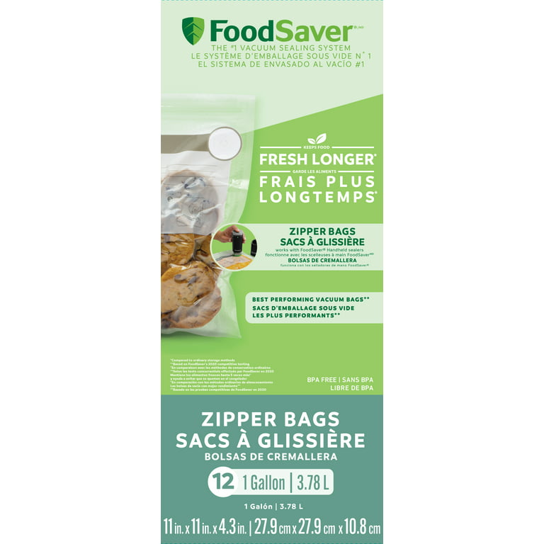 Reusable Vacuum Zipper Bags, 1 Gallon, 8-Count, fits FoodSaver, 2144085 -  Seneca River Trading, Inc.