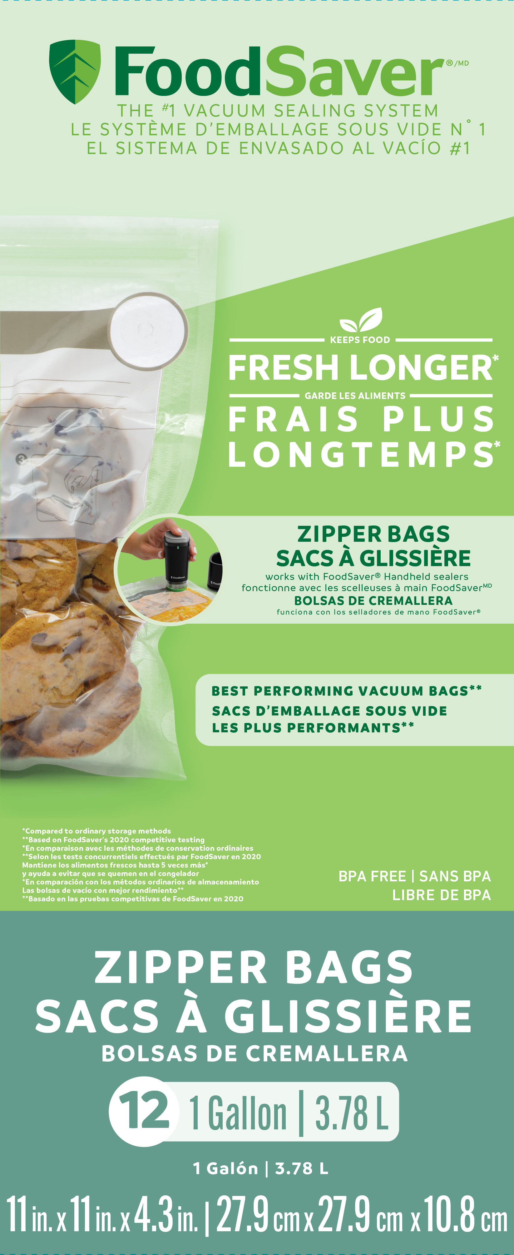 FoodSaver FreshSaver 1 Gallon Zipper Bags 12pk - image 1 of 8